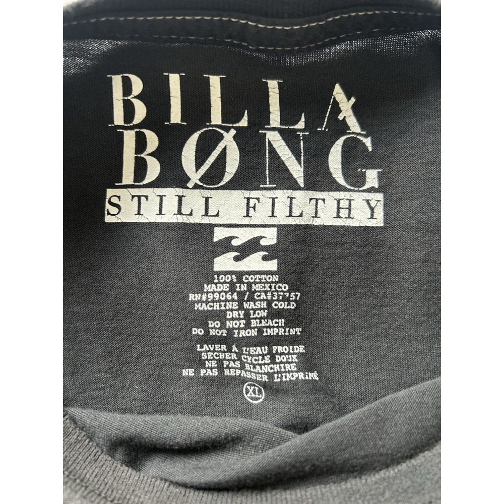 VTG BILLABONG Still Filthy Black Graphic Men's 100% Cotton T-Shirt Size XL - Picture 3 of 5